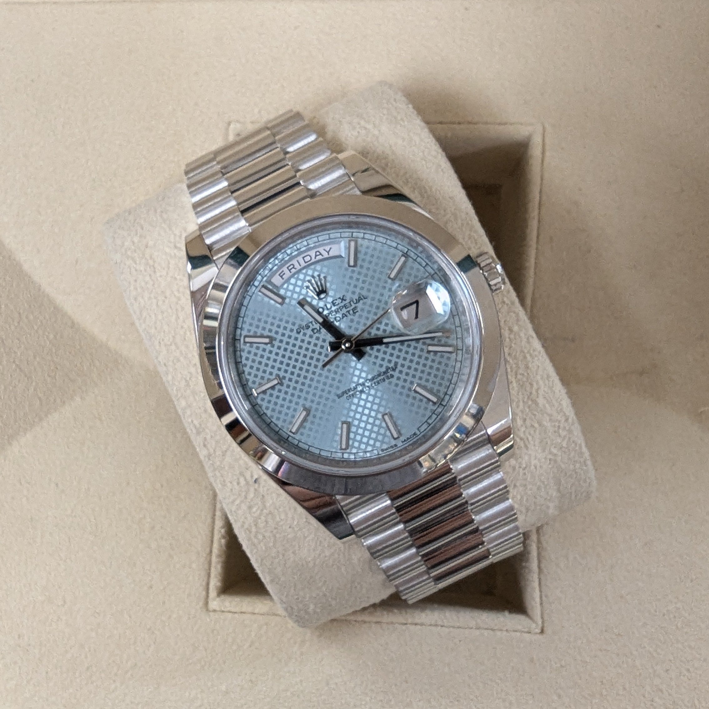 Rolex Day-Date, 40mm Platinum Motif (Ref. 228206)