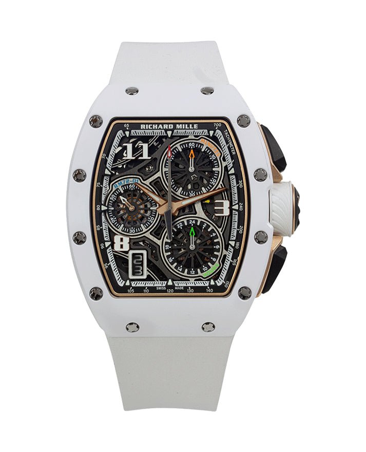 Richard Mille Lifestyle Flyback Chronograph White Ceramic RM 72-01 - Like New