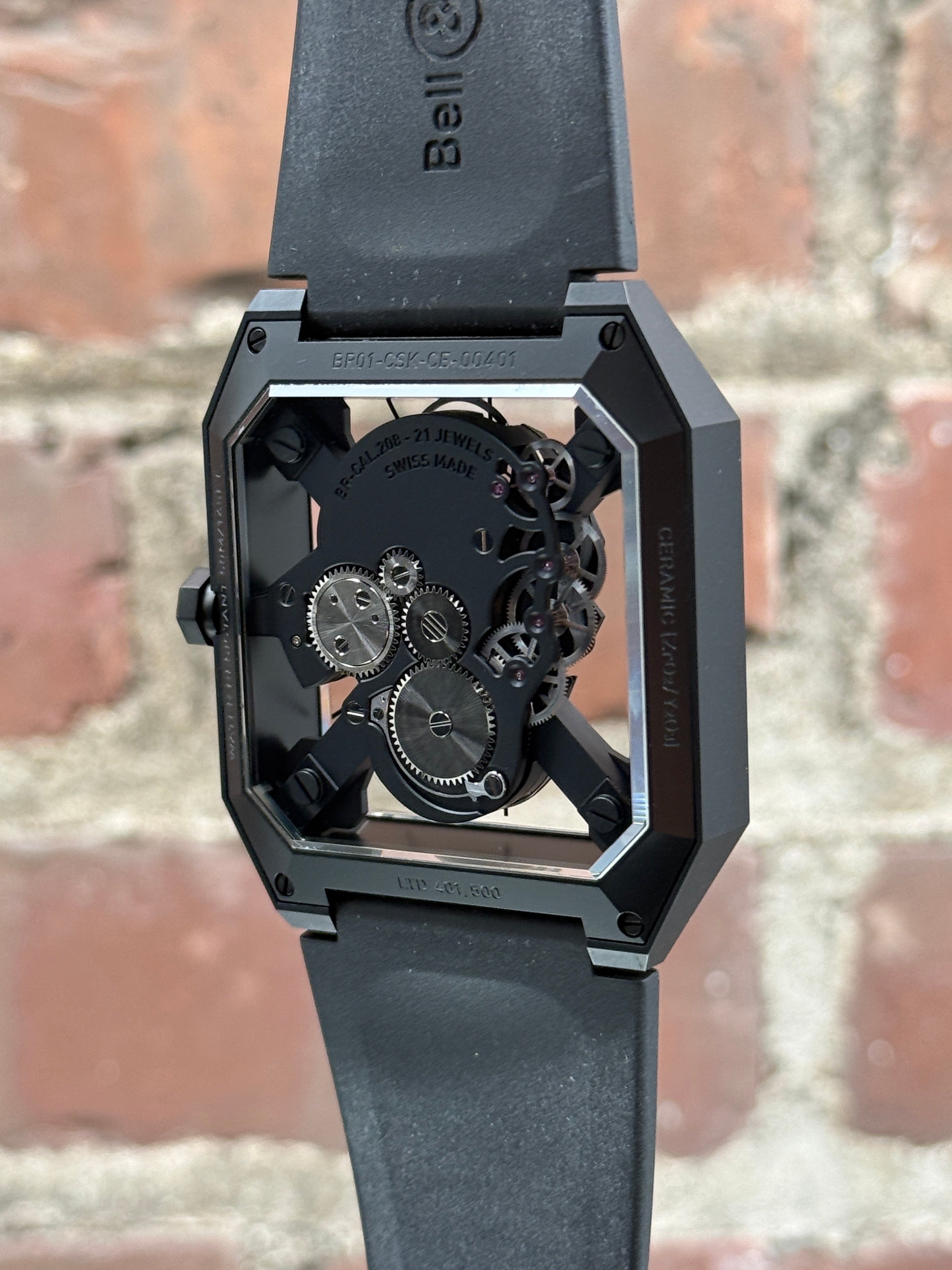 Pre-owned Bell & Ross Cyber Skull Br 01 Limited Edition BR01-CSK-BR/SRB | bronze transparent