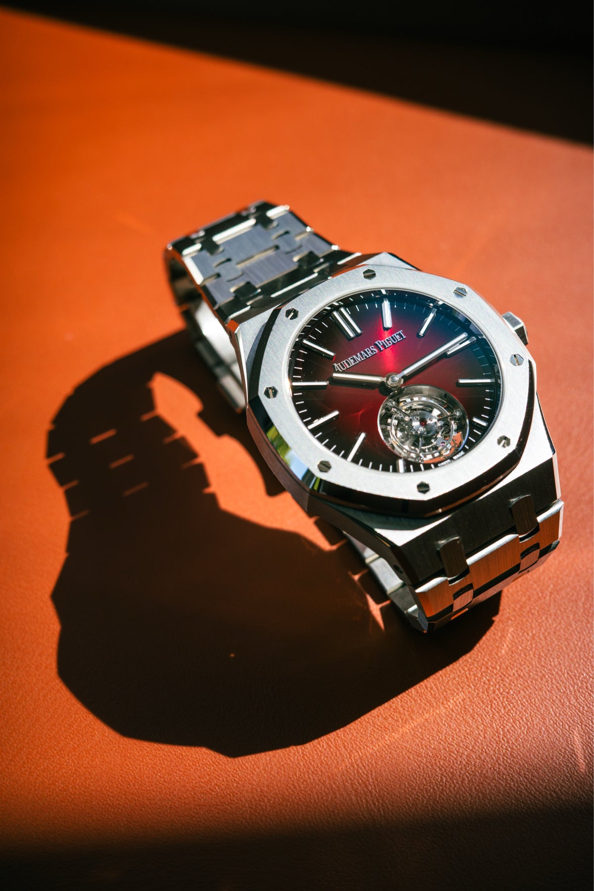 Pre-owned Audemars Piguet Royal Oak Selfwinding Flying Tourbillon Burgundy 26730ST.OO.1320ST.05 | Steel Bordeaux