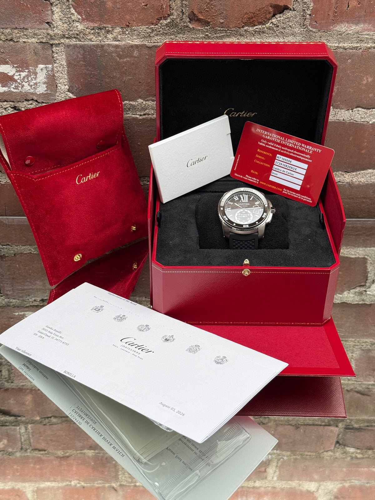 Pre-owned Cartier Calibre De Cartier Diver W7100056 | Steel Black