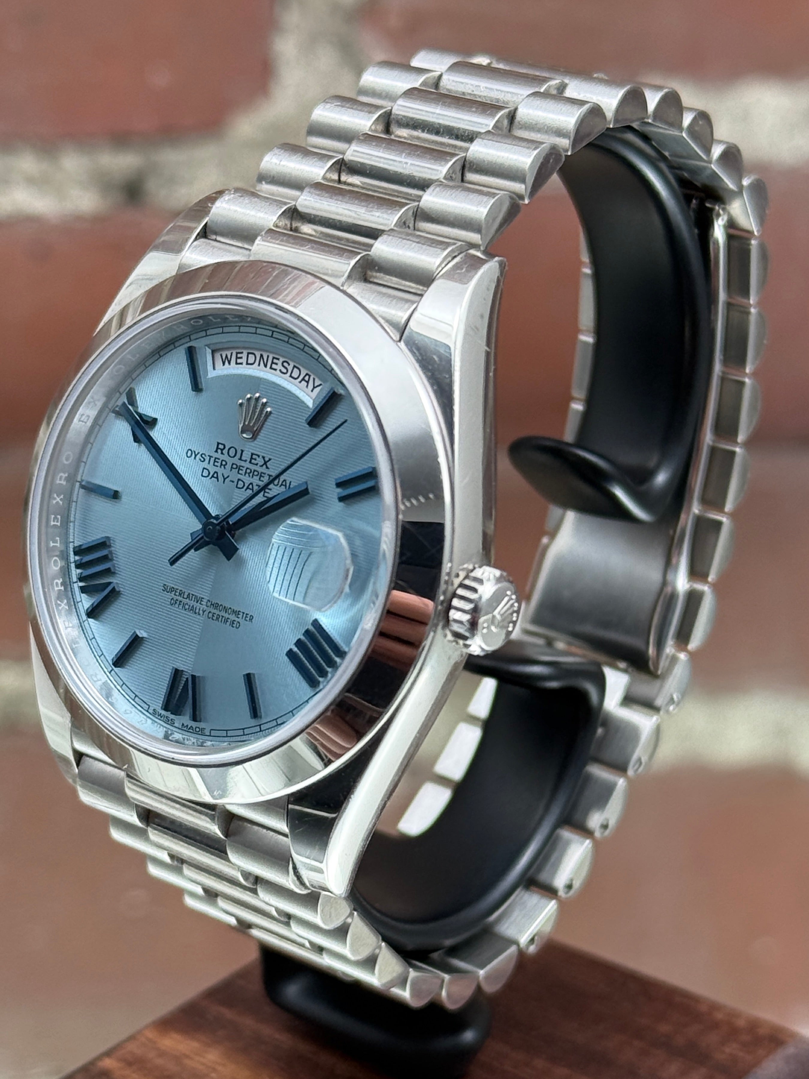 Pre-owned Rolex Day-Date 40 228206 | Steel Blue