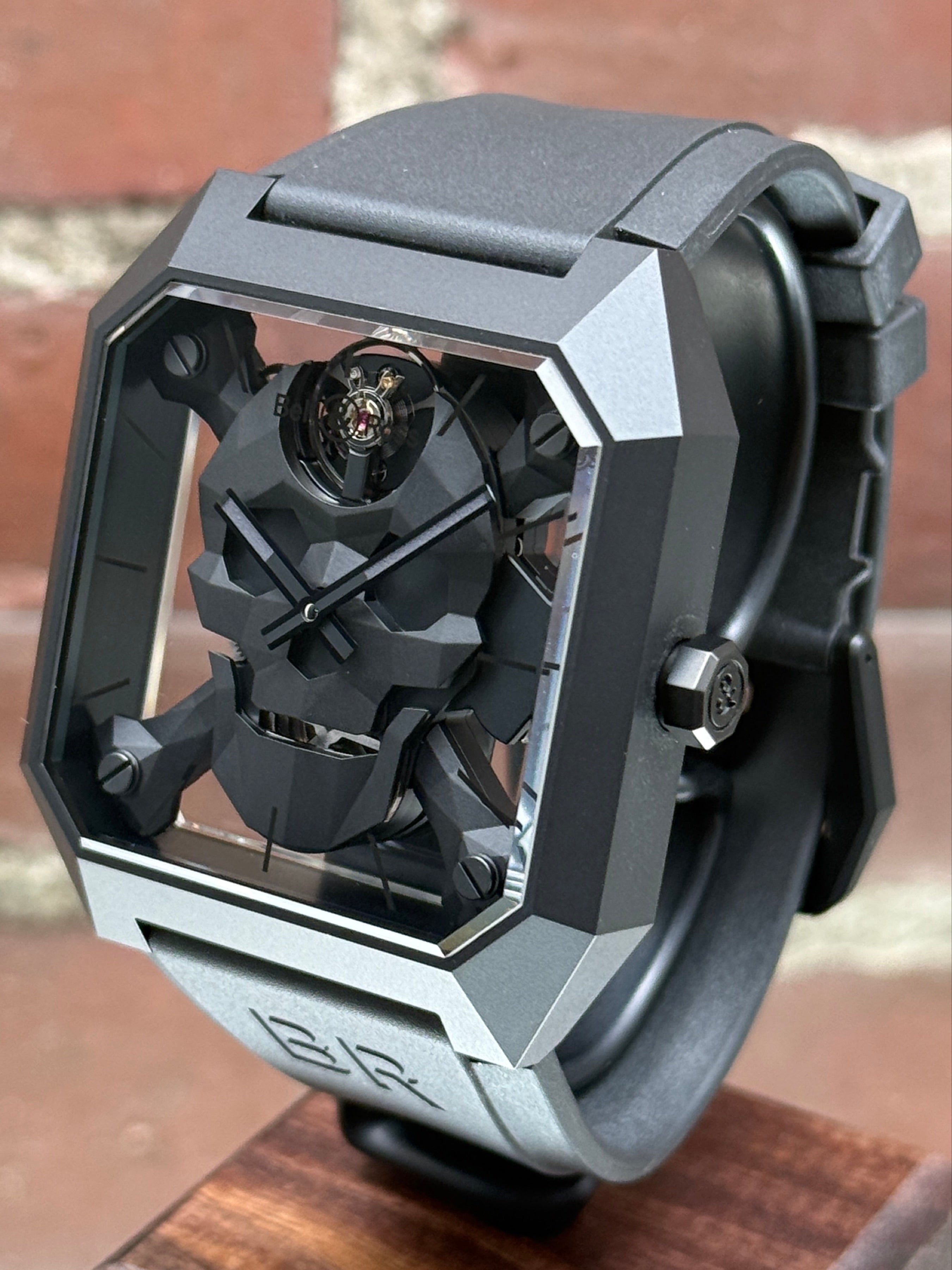 Pre-owned Bell & Ross Cyber Skull Br 01 Limited Edition BR01-CSK-BR/SRB | bronze transparent