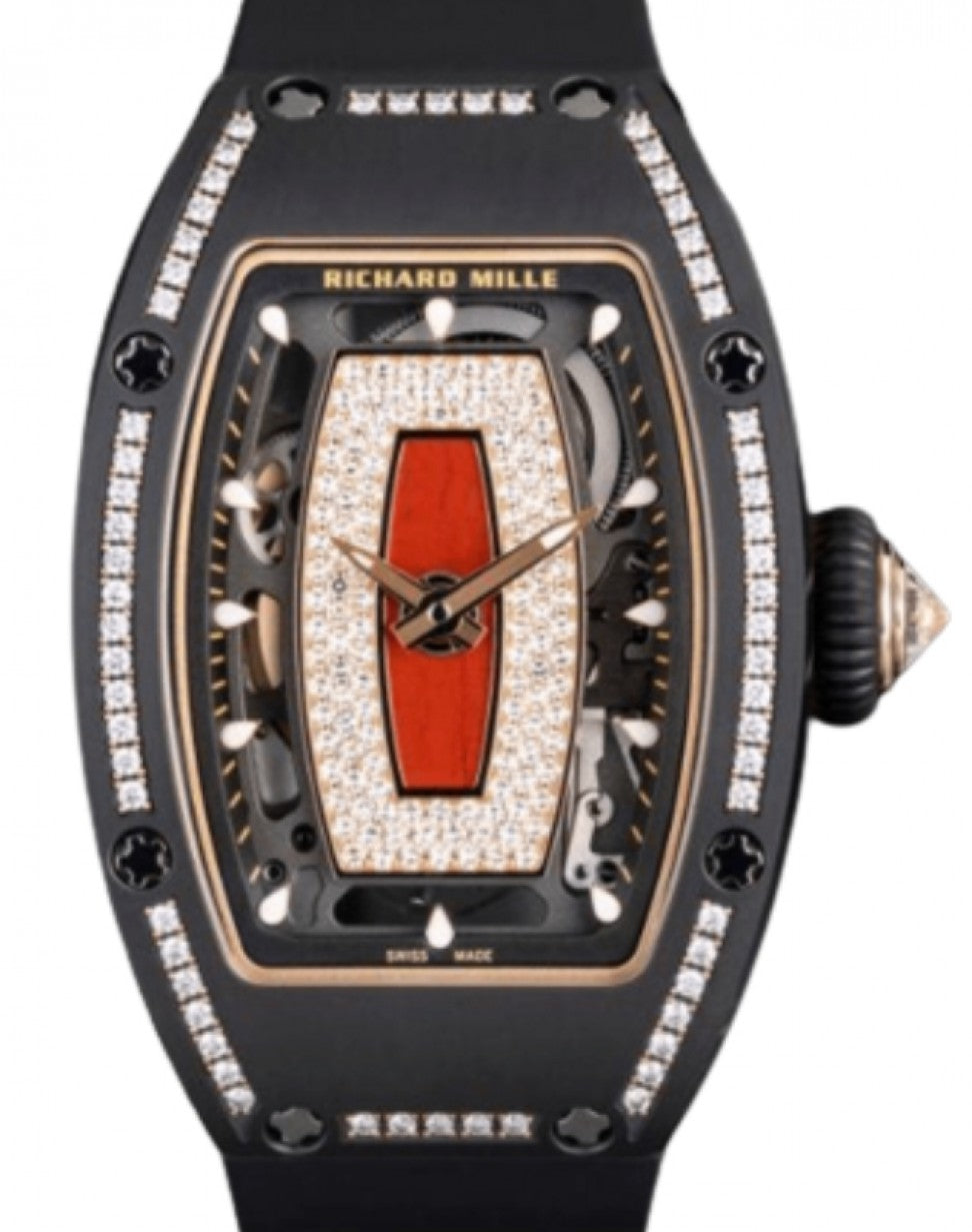 Richard Mille Automatic Winding Black Ceramic Red Lips Diamond Dial RM 07-01 - Like New