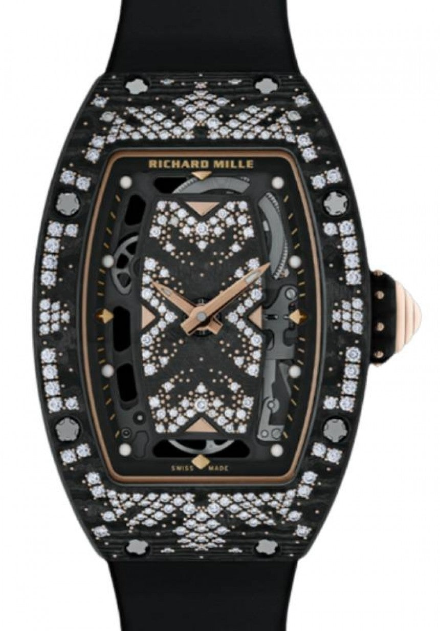 Richard Mille Automatic Winding Intergalactic Bright Night Carbon TPT Diamond Set Bezel RM 07-01 - Like New