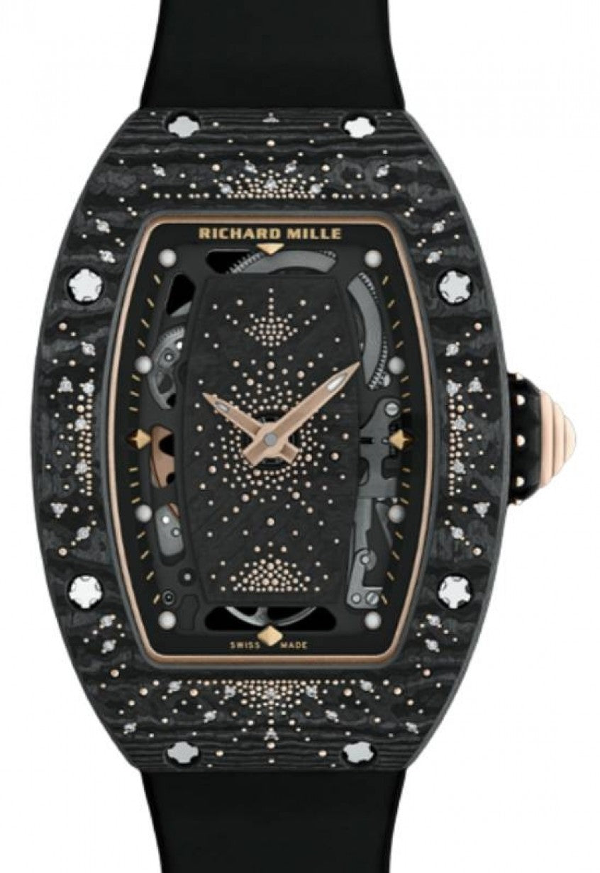 Richard Mille Automatic Winding Intergalactic Dark Night Carbon TPT Diamond Set Bezel RM 07-01 - Like New