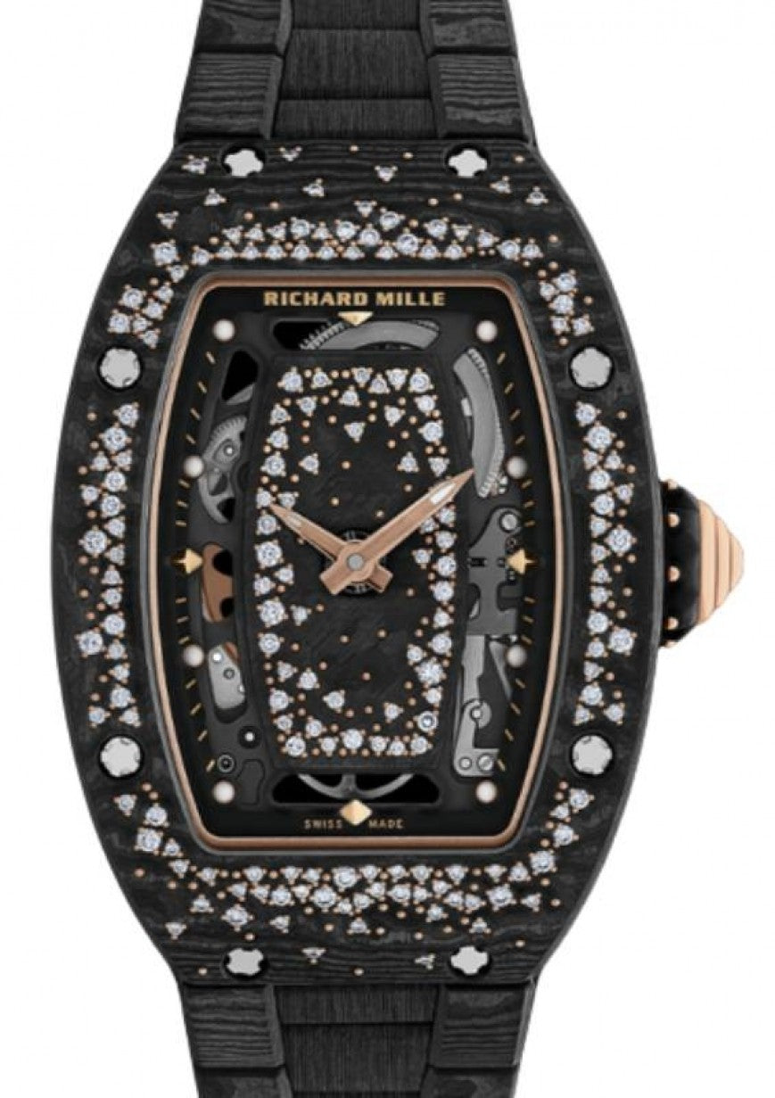 Richard Mille Automatic Winding Intergalactic Starry Night Carbon TPT Diamond Set Bezel RM 07-01 - Like New