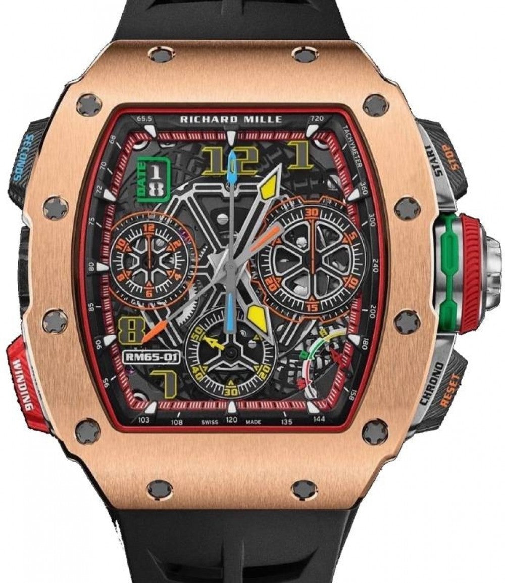 Richard Mille Automatic Winding Split-seconds Chronograph Rose Gold RM 65-01 - Like New