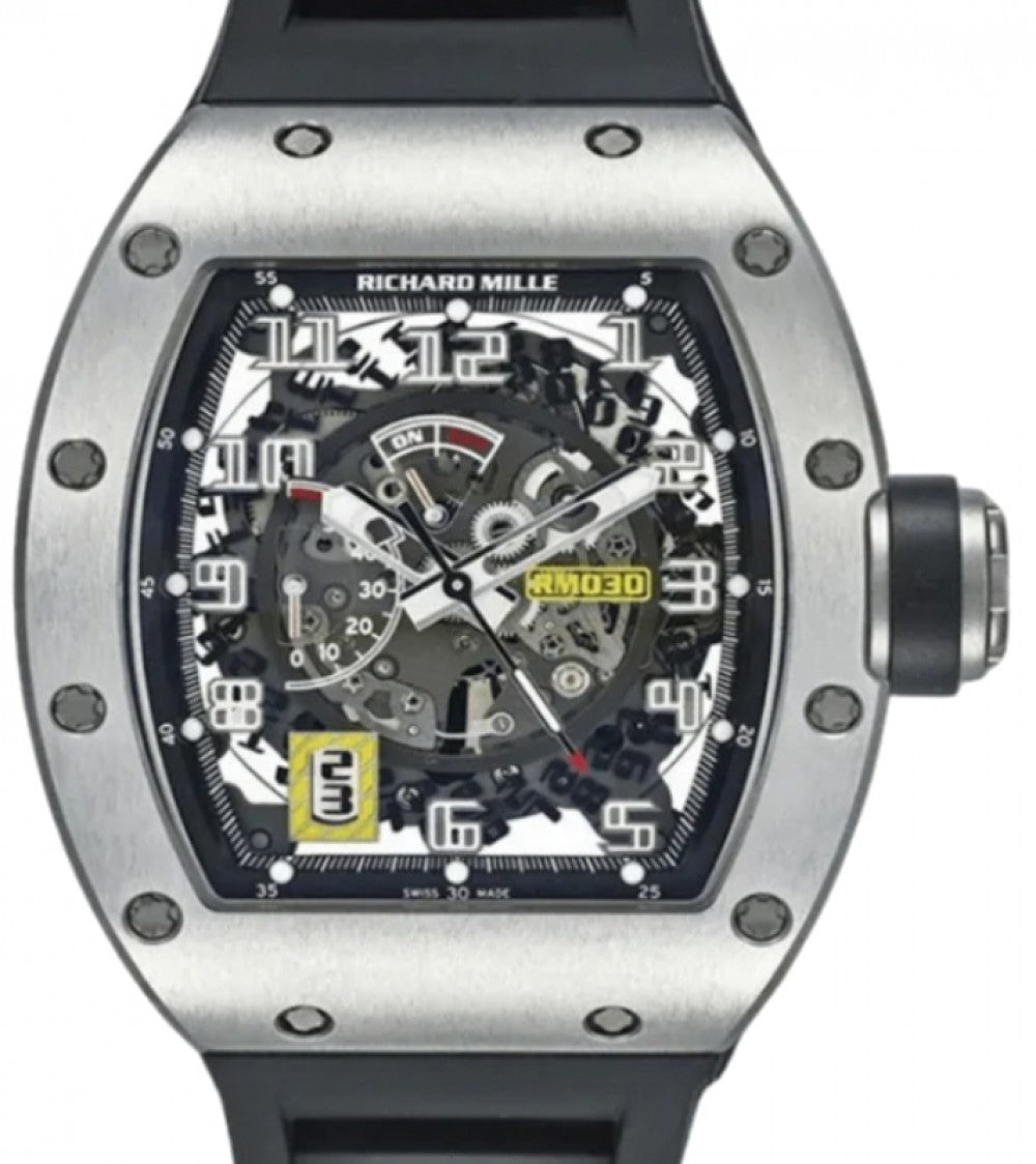 Richard Mille Automatic Winding with Declutchable Rotor White Gold RM 030 - Like New