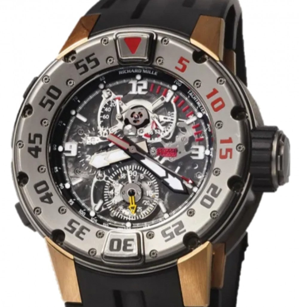 Richard Mille Manual Winding Tourbillon Chronograph Titanium/Red Gold RM 025 - Like New