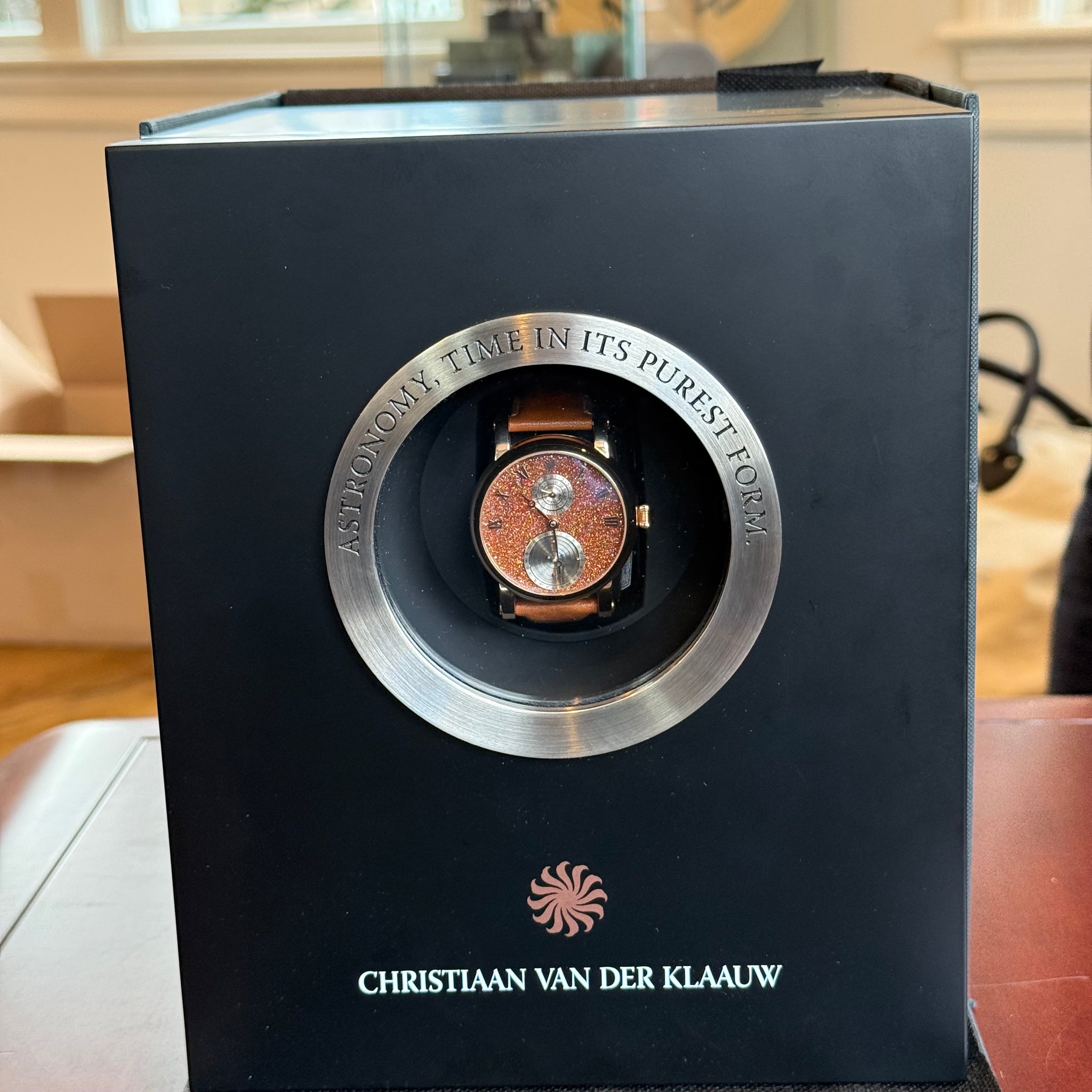 Christiaan Van Der Klaauw Planetarium Dunes of Mars Red aventurine glass with rodiumnized roman numerals Dial CKPM1105