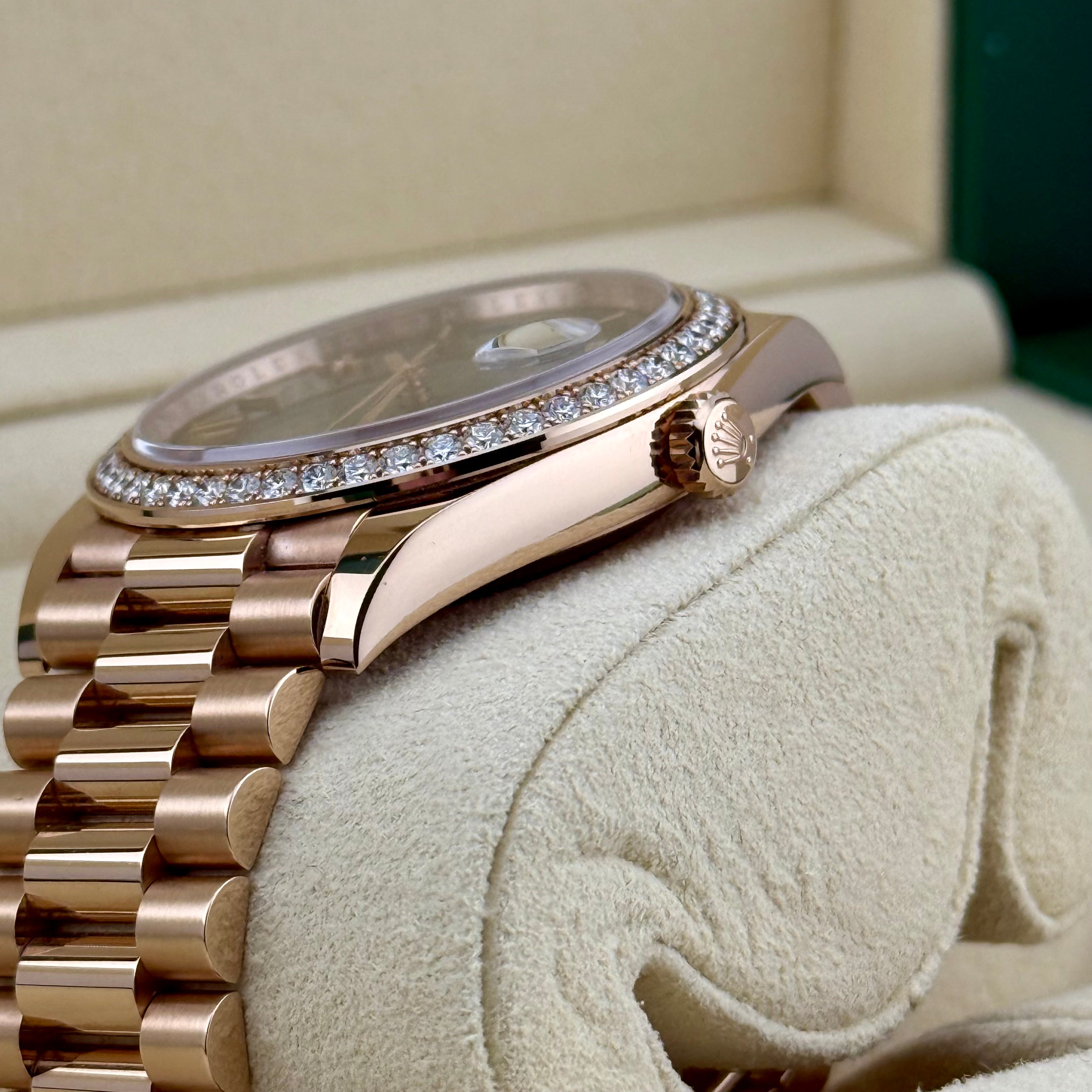Rolex Day-Date 40 Olive Green Bevelled Roman Dial 228345RBR