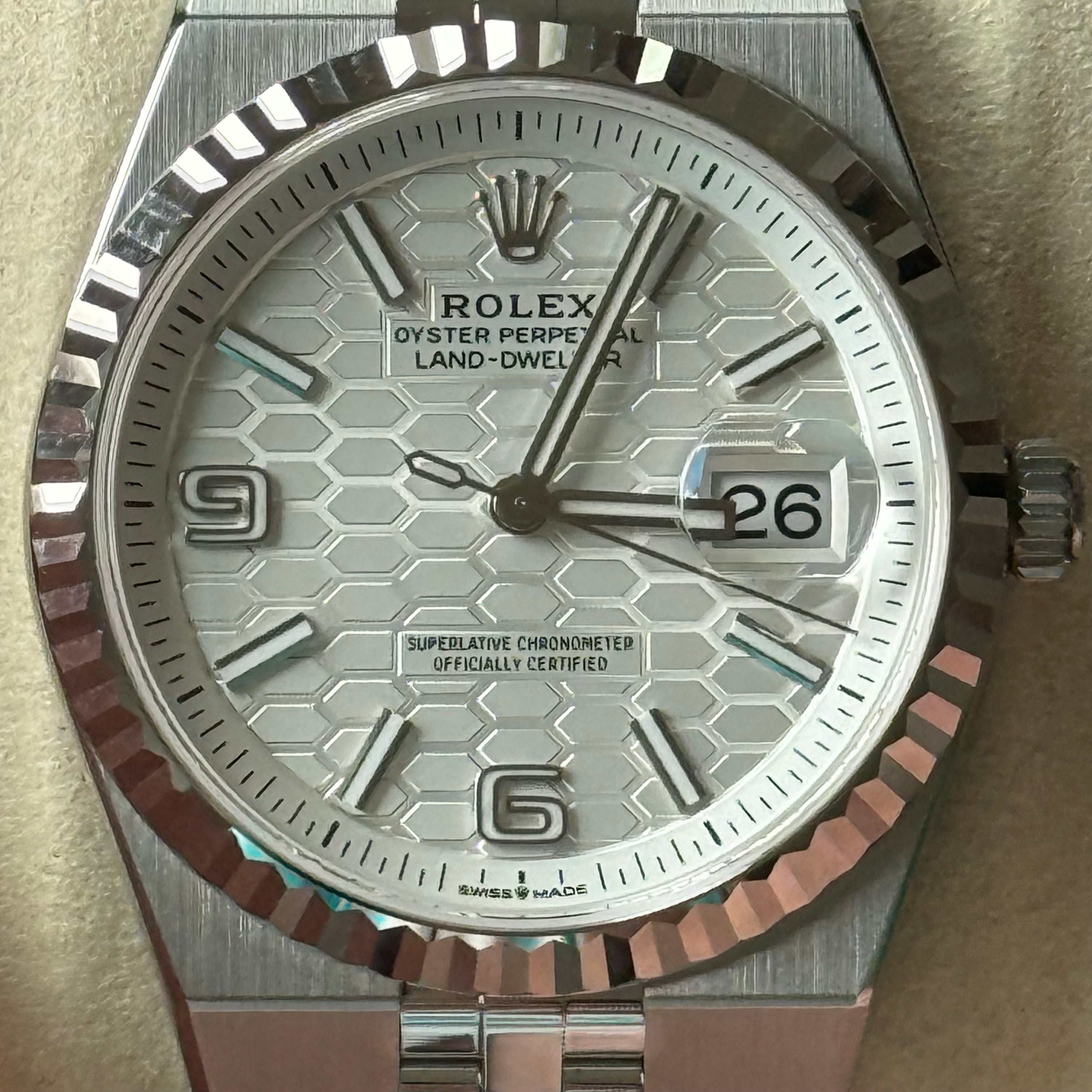 Rolex Land Dweller Honeycomb-motif Dial 127234
