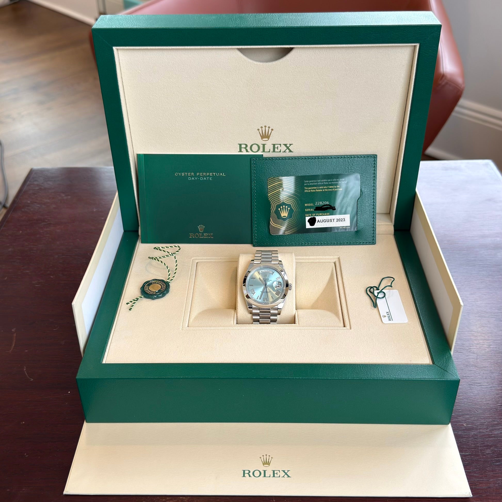 Rolex Day-Date 40 Ice Blue Roman Dial 228206