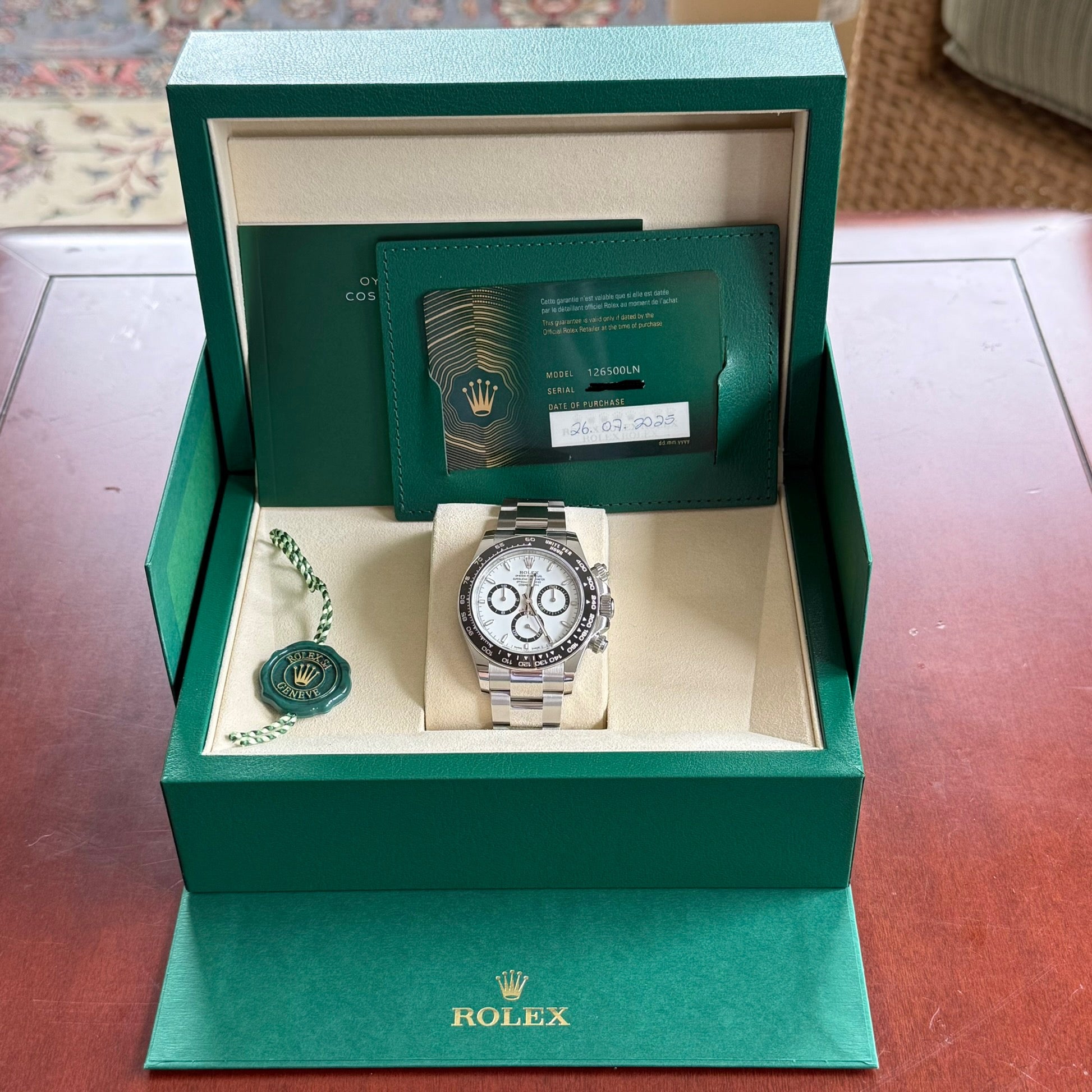 Rolex Daytona White Index Dial 126500ln