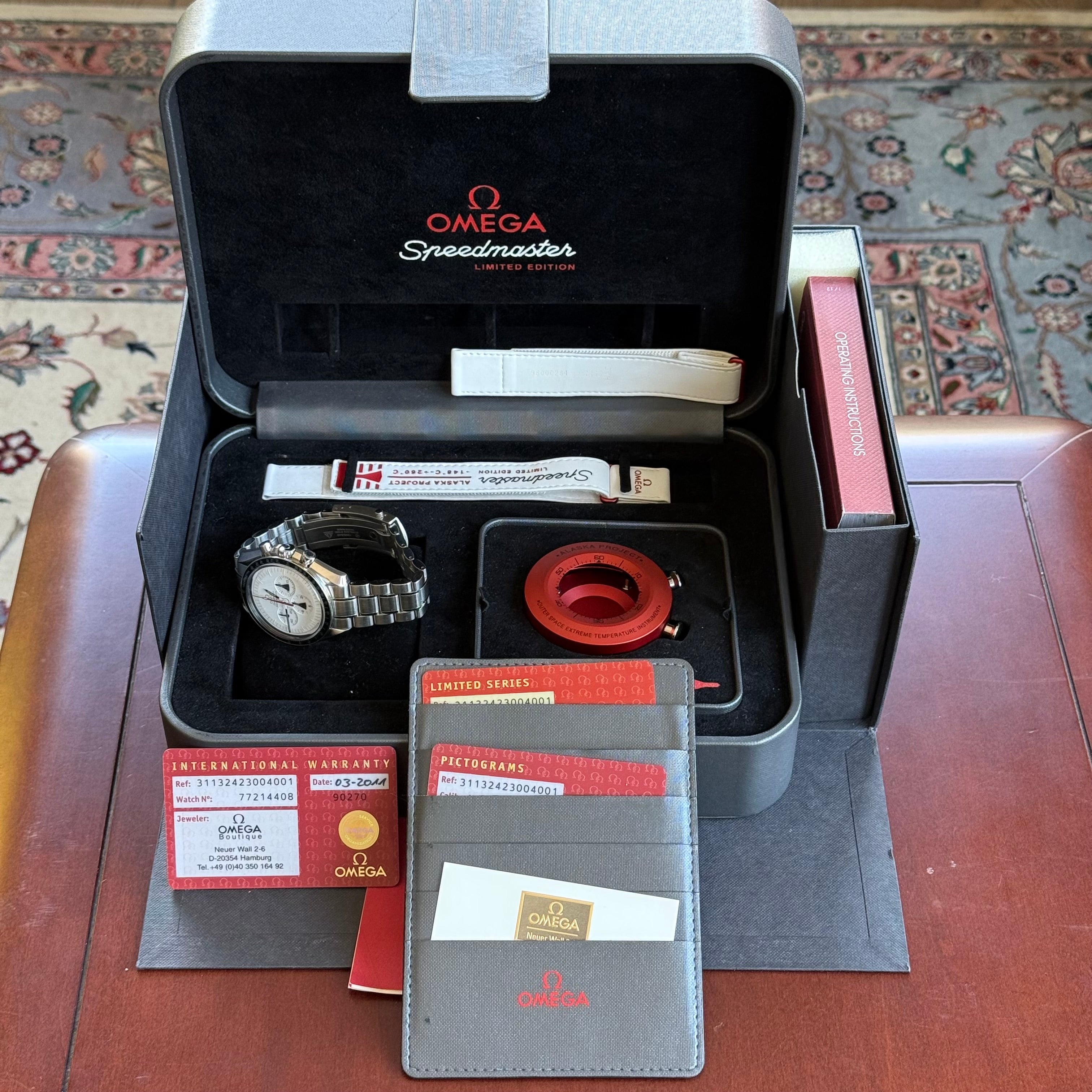 Omega Speedmaster Professional Moonwatch "Alaska Project" Semi-matte white dial Dial 311.32.42.30.04.001