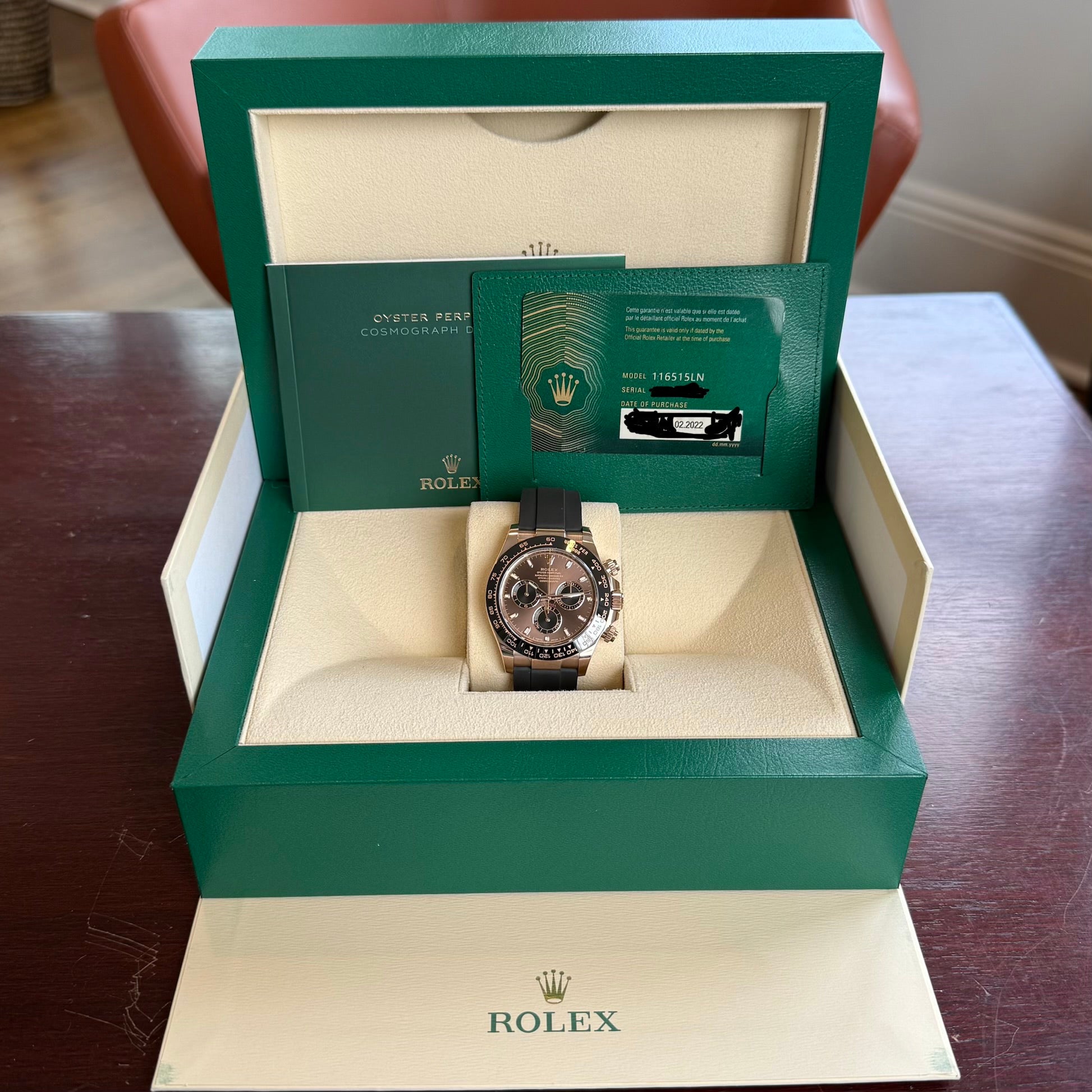 Rolex Daytona Chocolate Index Dial 116515LN