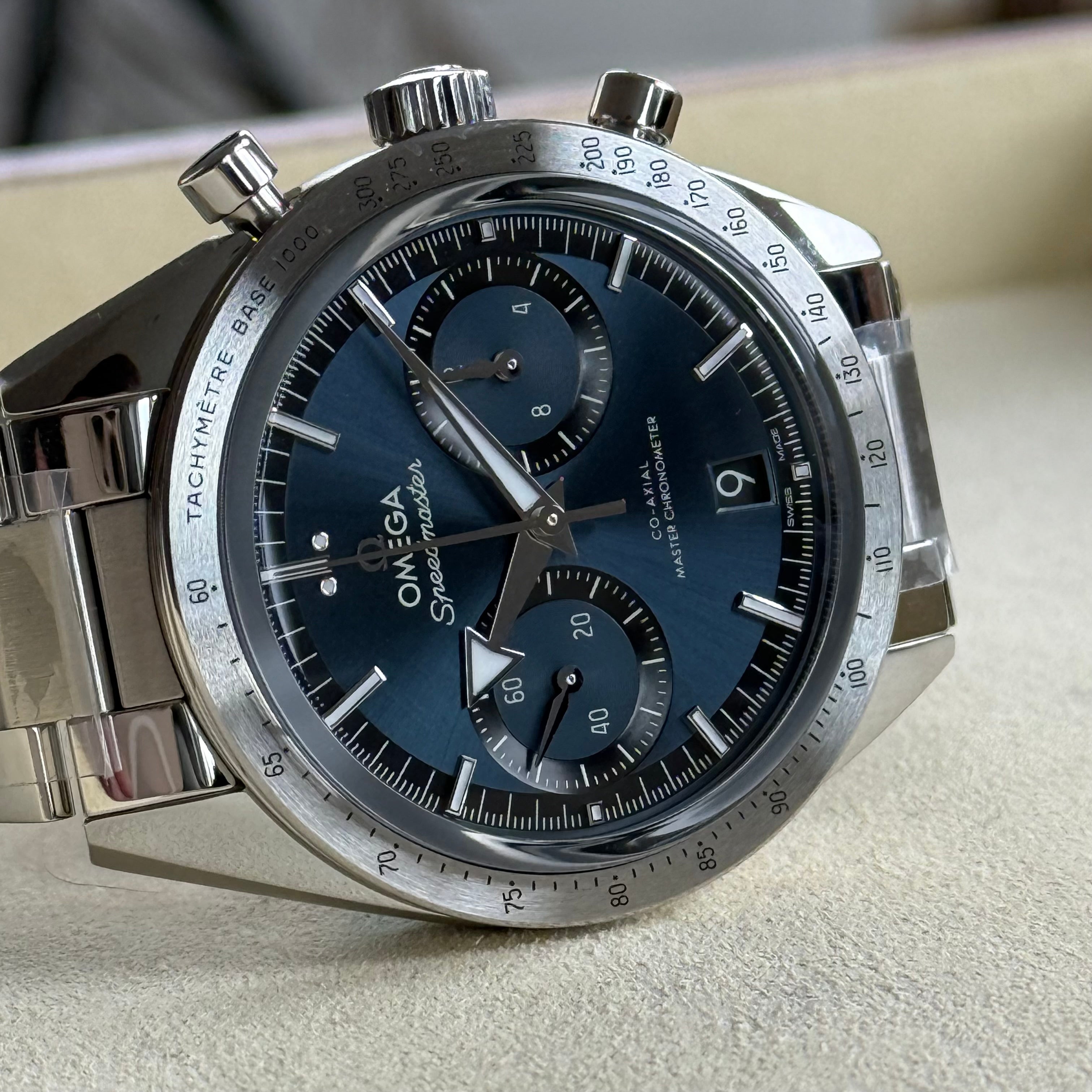 Omega Speedmaster '57 Co-Axial Master Chronometer Chronograph Blue Dial 332.10.41.51.03.001
