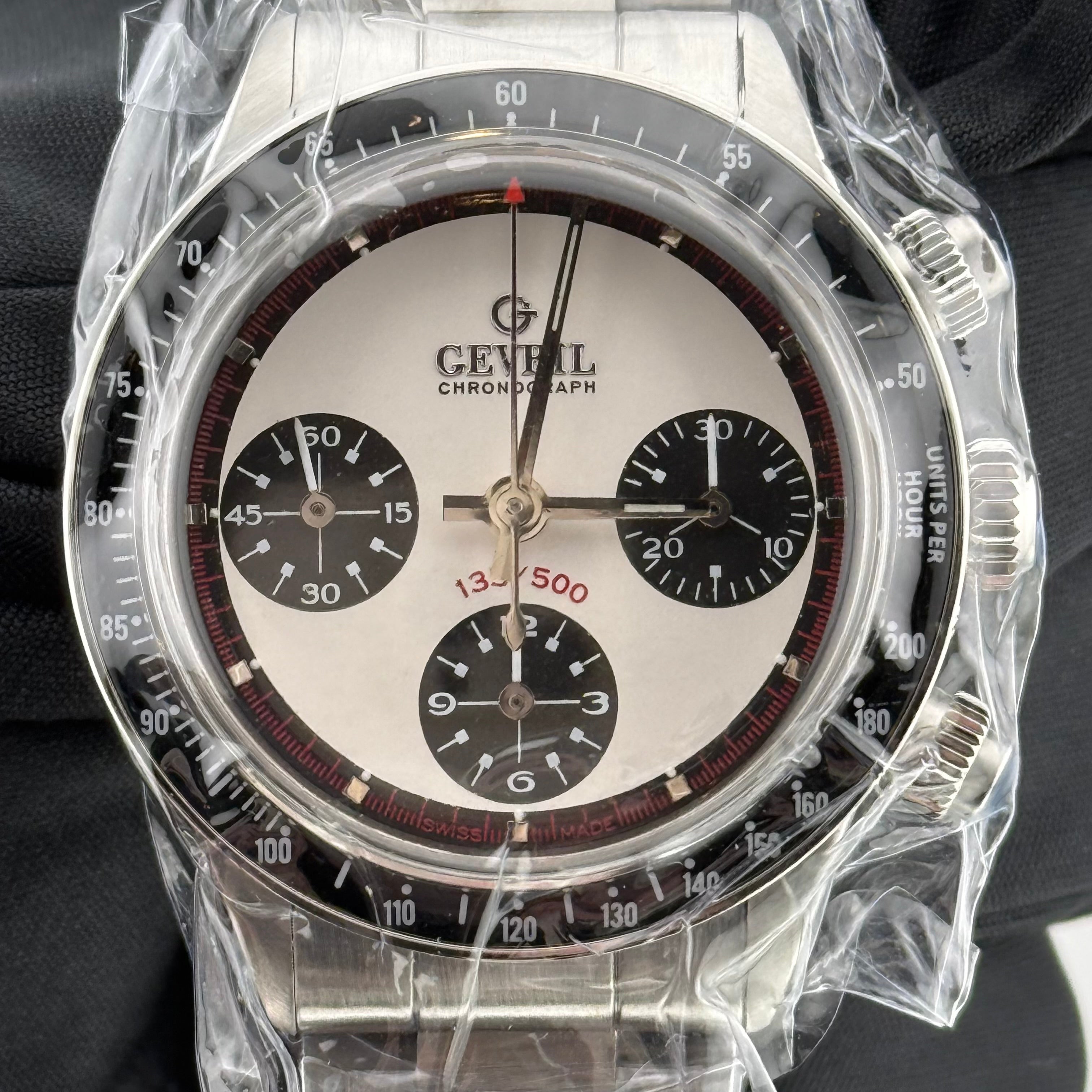 Gevril Tribeca Paul Newman Chronograph White Dial A508ANAA-AN-BMA508A