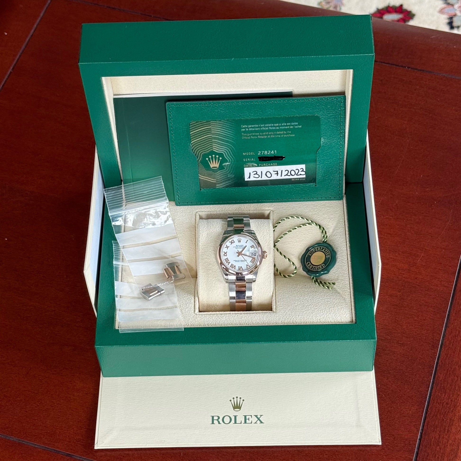 Rolex Datejust 31 Rose Index Dial 278241