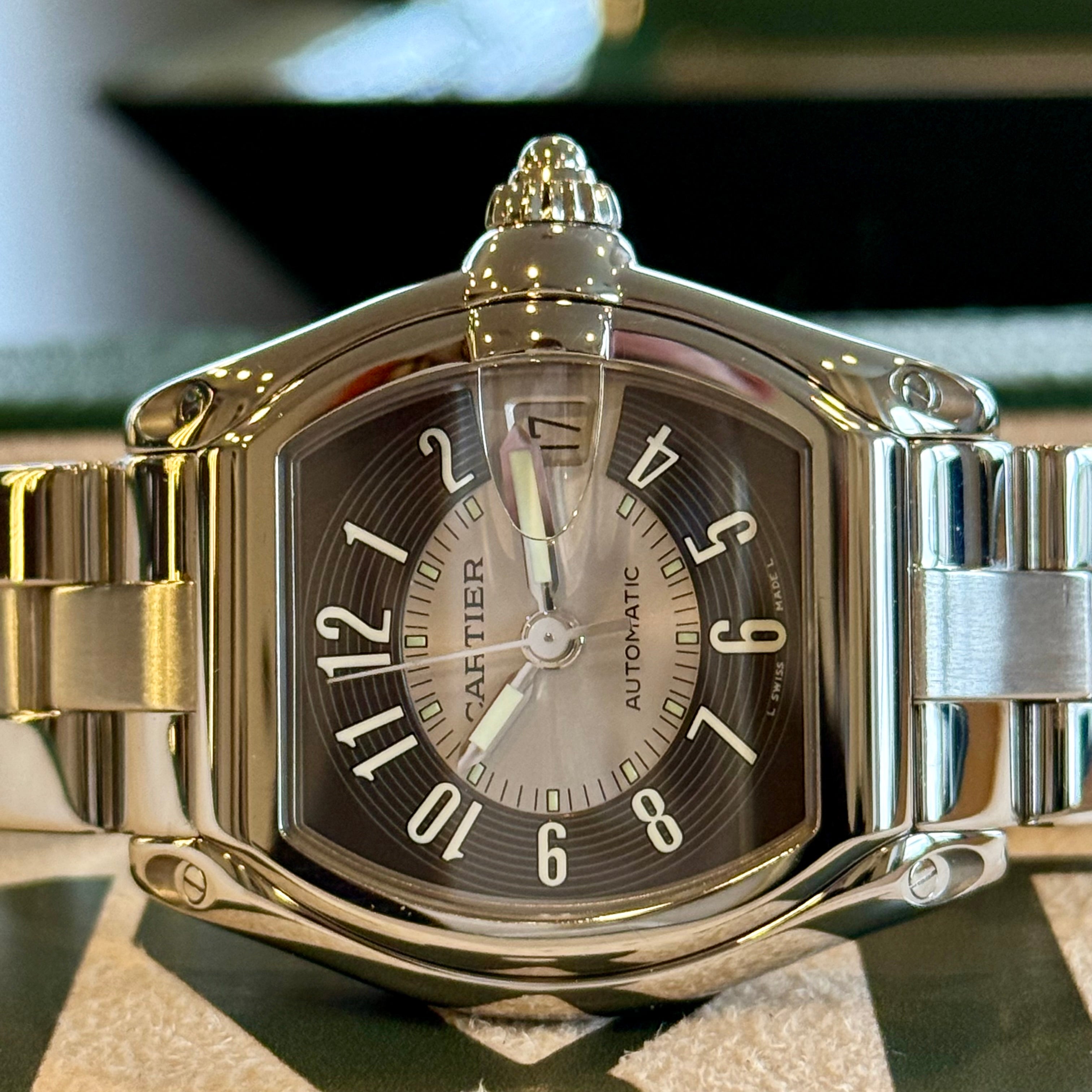 Cartier Roadster LG Black/Silver Dial W62001V3