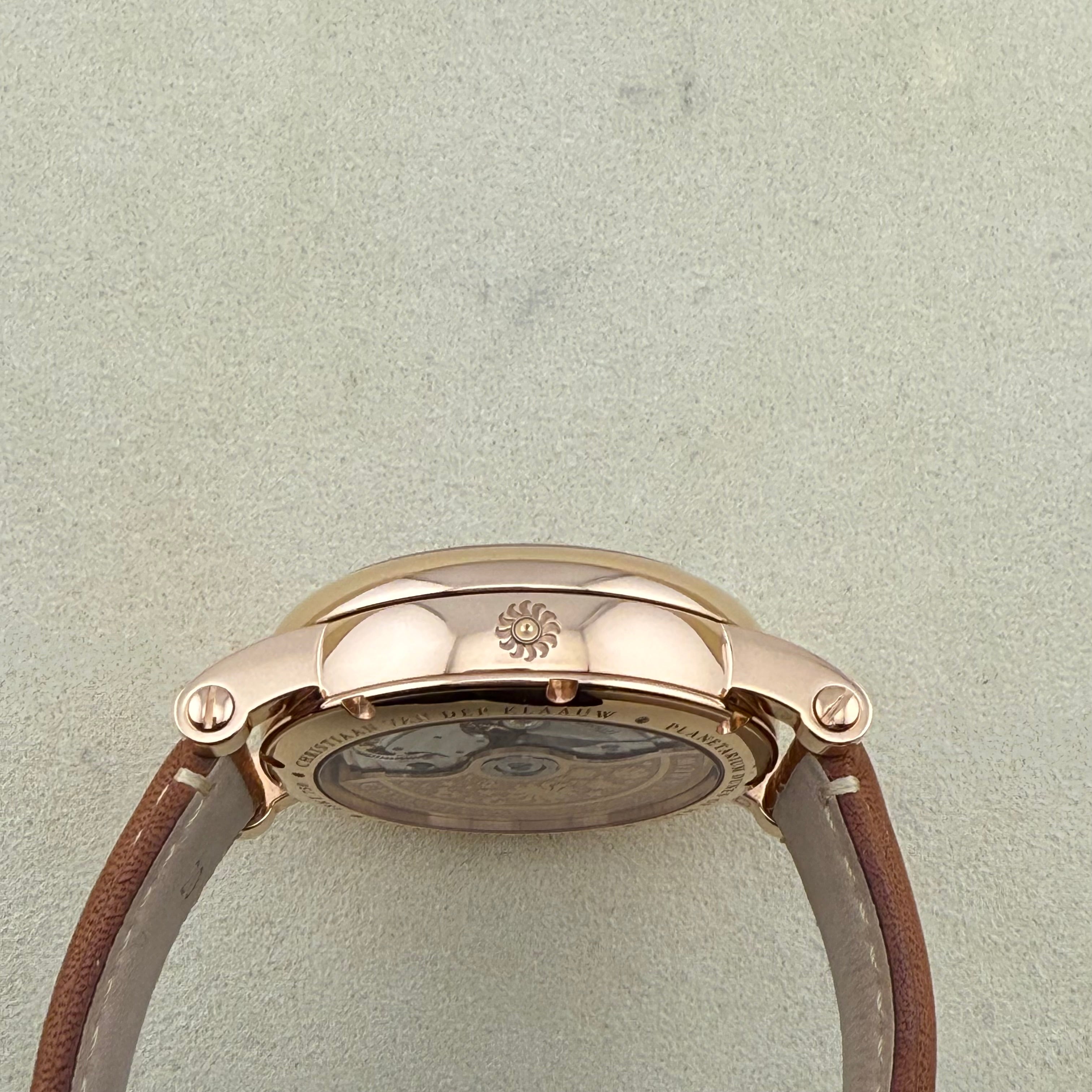 Christiaan Van Der Klaauw Planetarium Dunes of Mars Red aventurine glass with rodiumnized roman numerals Dial CKPM1105