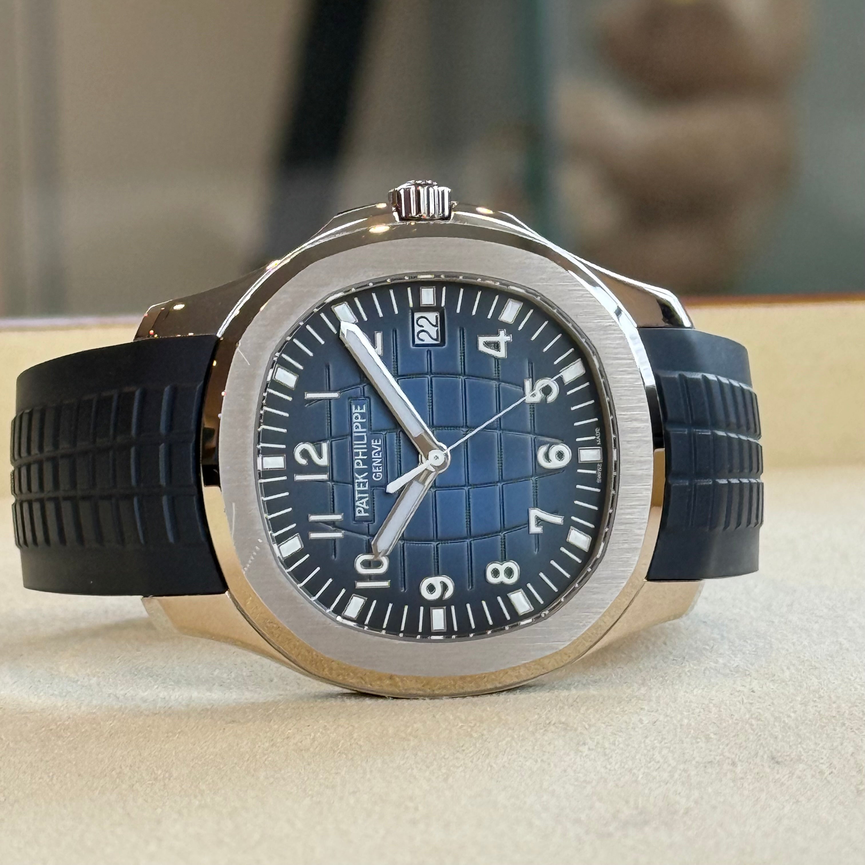 Patek Philippe Aquanaut Night Blue Embossed Dial 5168G-001