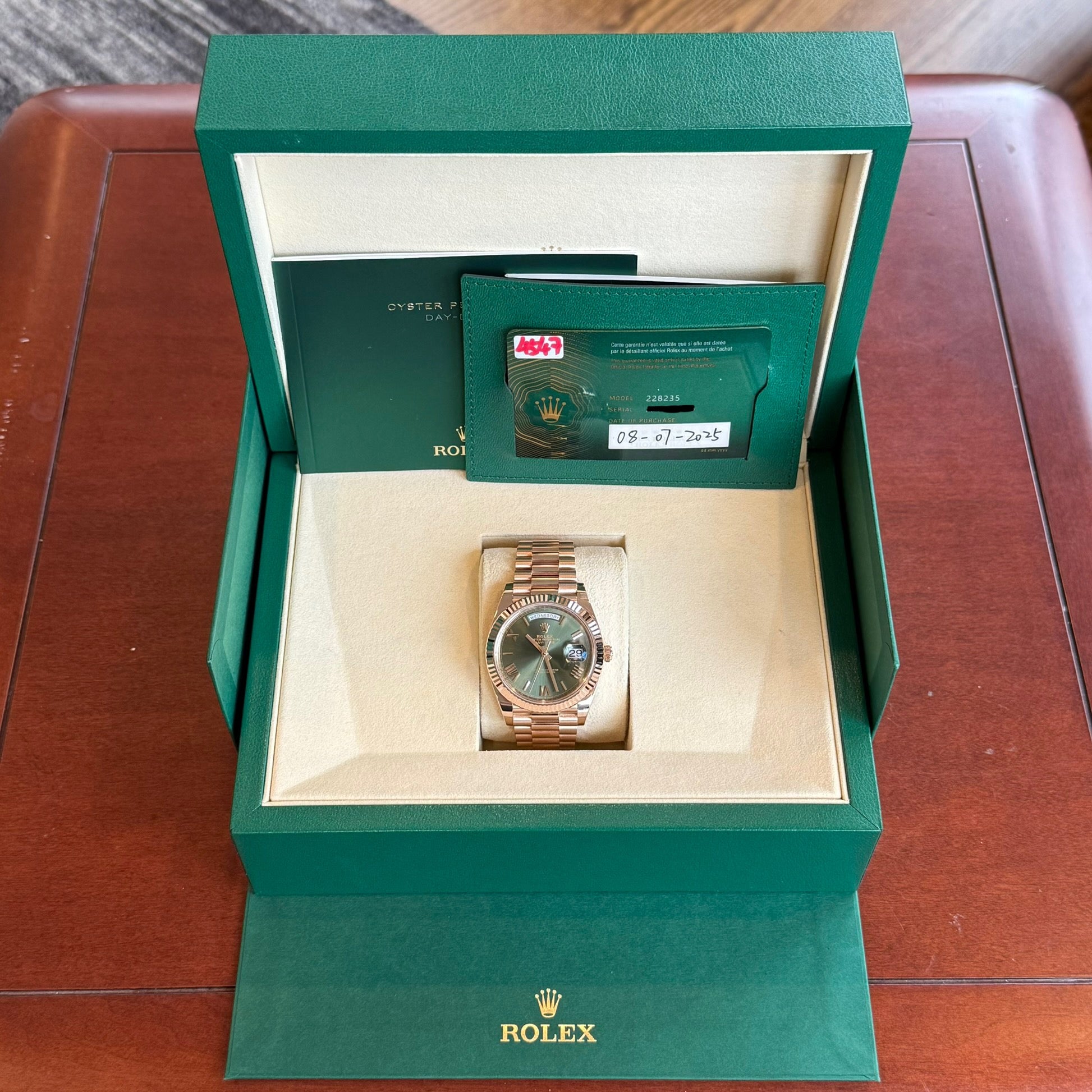 Rolex Day-Date 40 Olive Green Roman Dial 228235