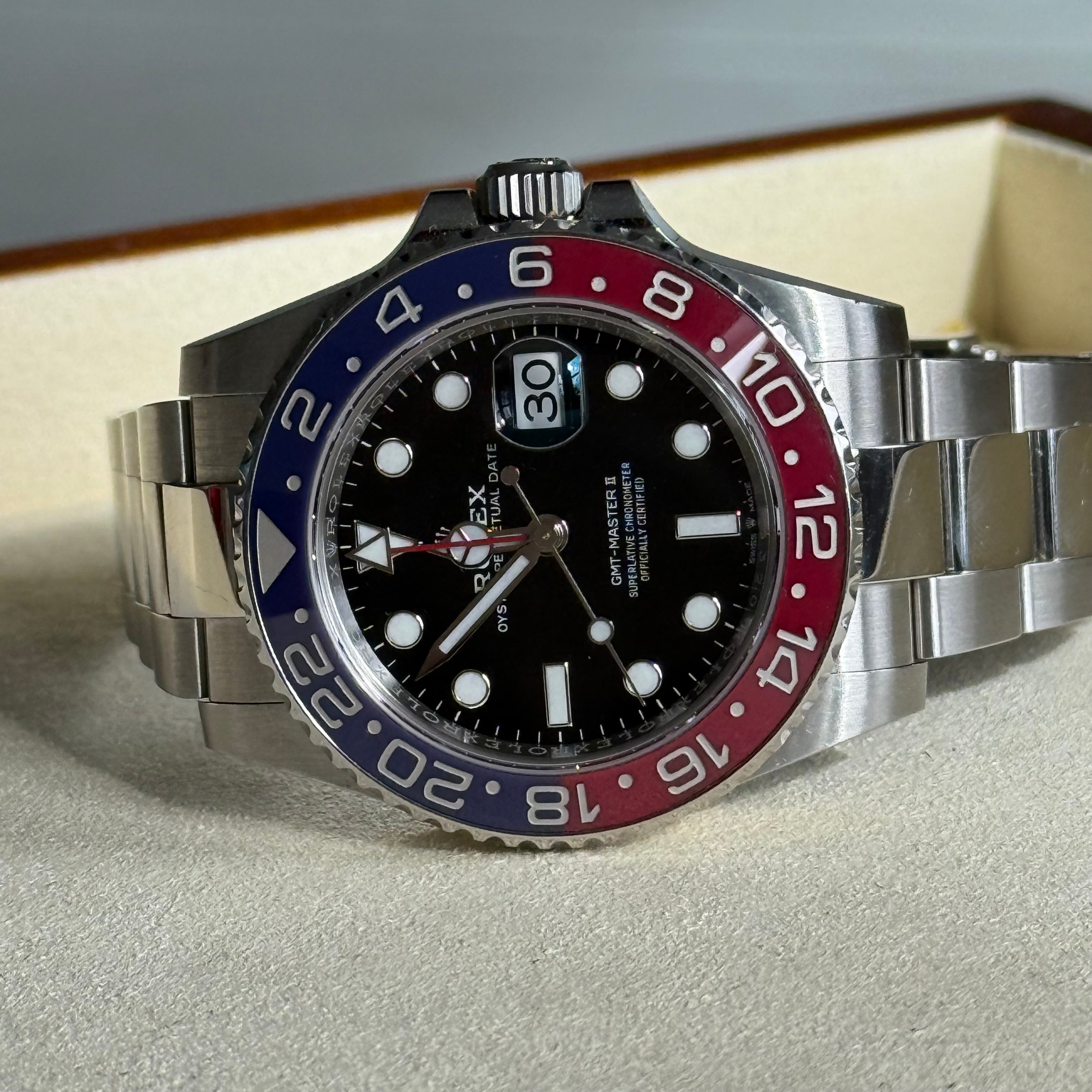 Rolex GMT-Master II Pepsi Black Dial 126710BLRO